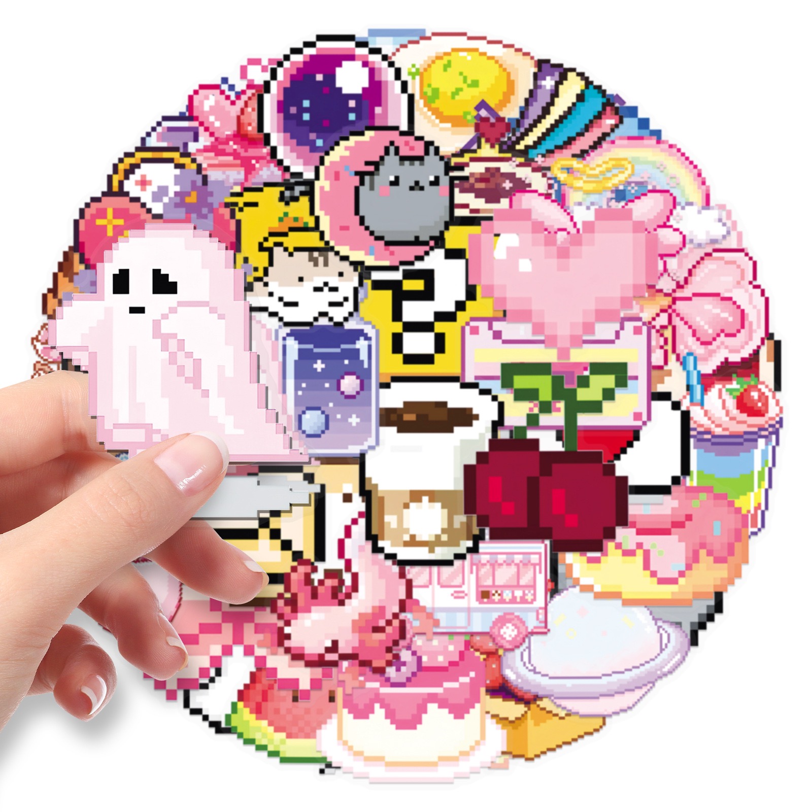 10/50pcs Cute Pink Pixel Girls - đánh giá và giá Laptop Accessories Girly