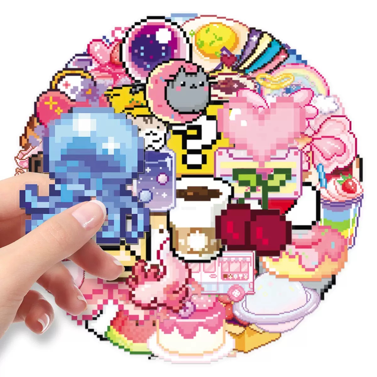 10/50pcs Cute Pink Pixel Girls - đánh giá và giá Laptop Accessories Girly
