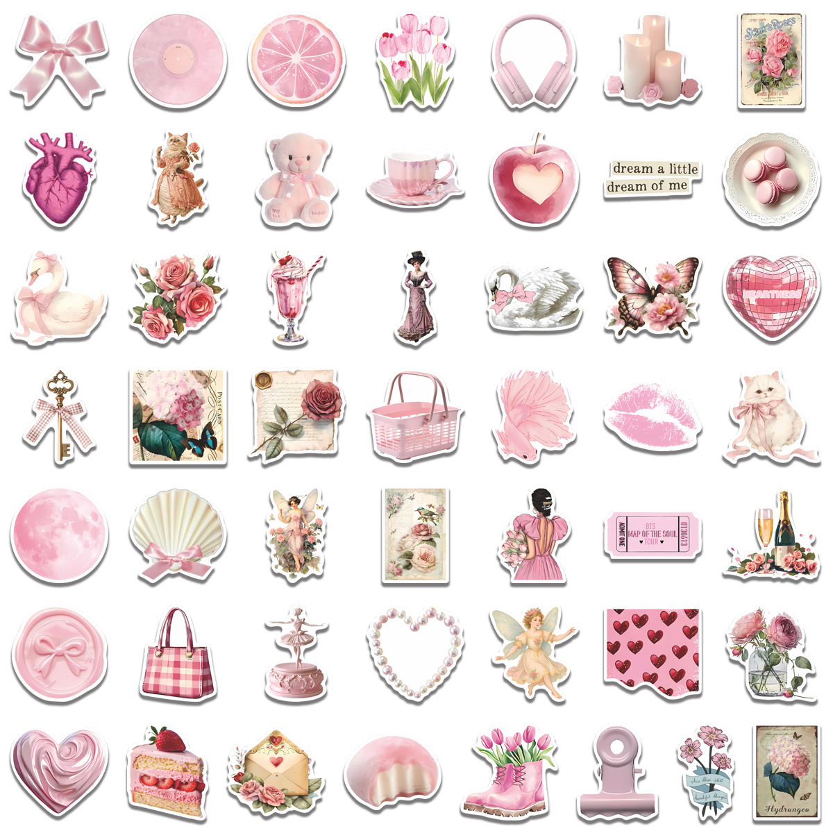 50/100pcs Cute Pink Girl Carto - đánh giá và giá Laptop Accessories Girly