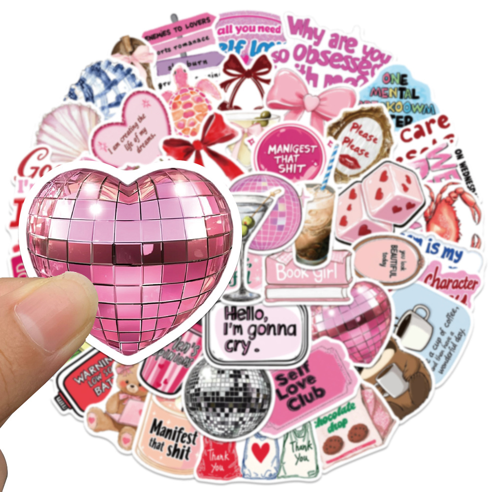 50PCS Pink Inspirational Girl  - đánh giá và giá Laptop Accessories Girly
