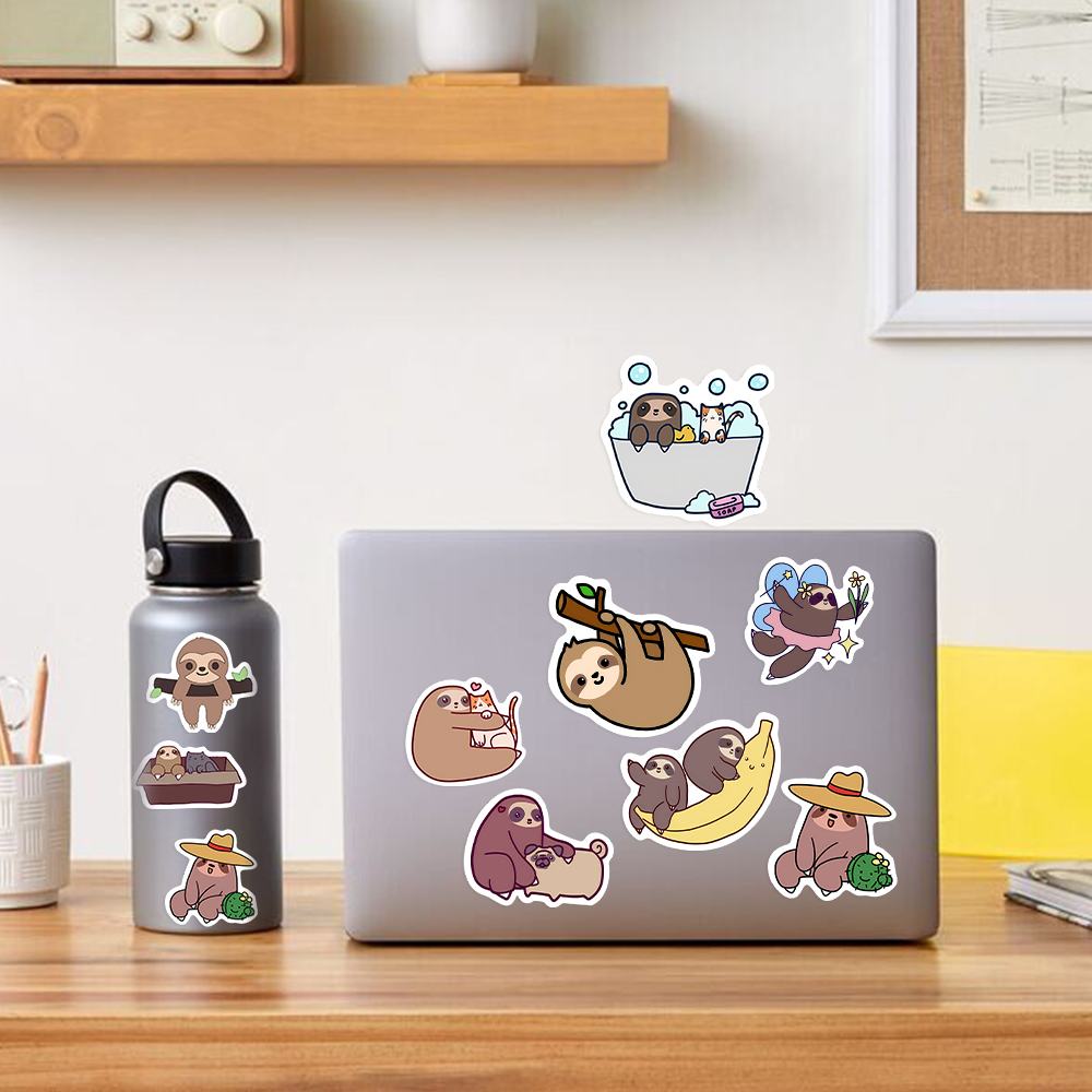10/25/50PCS Cute Sloth Animal  - đánh giá và giá Laptop Accessories Girly